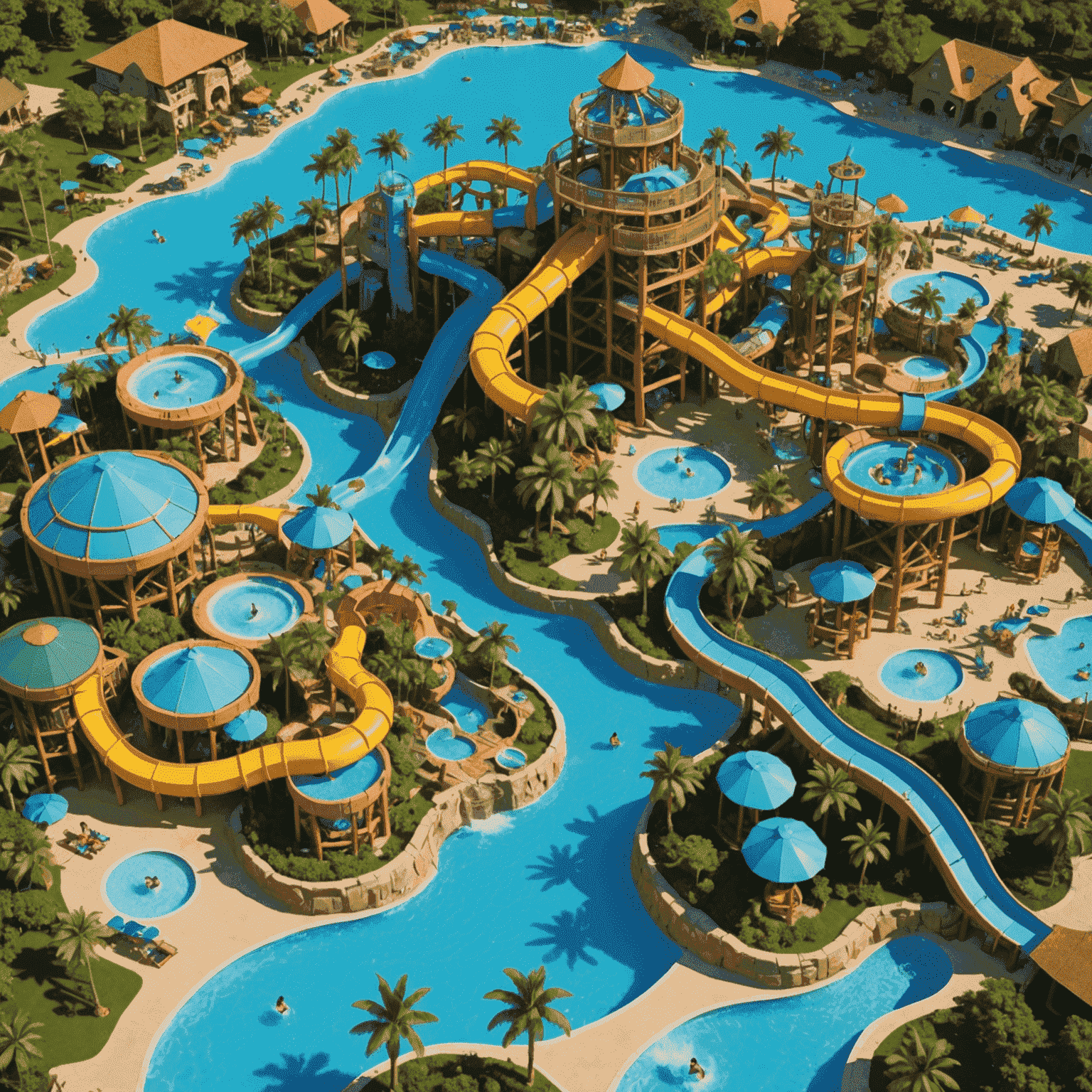 Detailed map of Aquaventure Waterpark showing water slides, pools, and relaxation areas